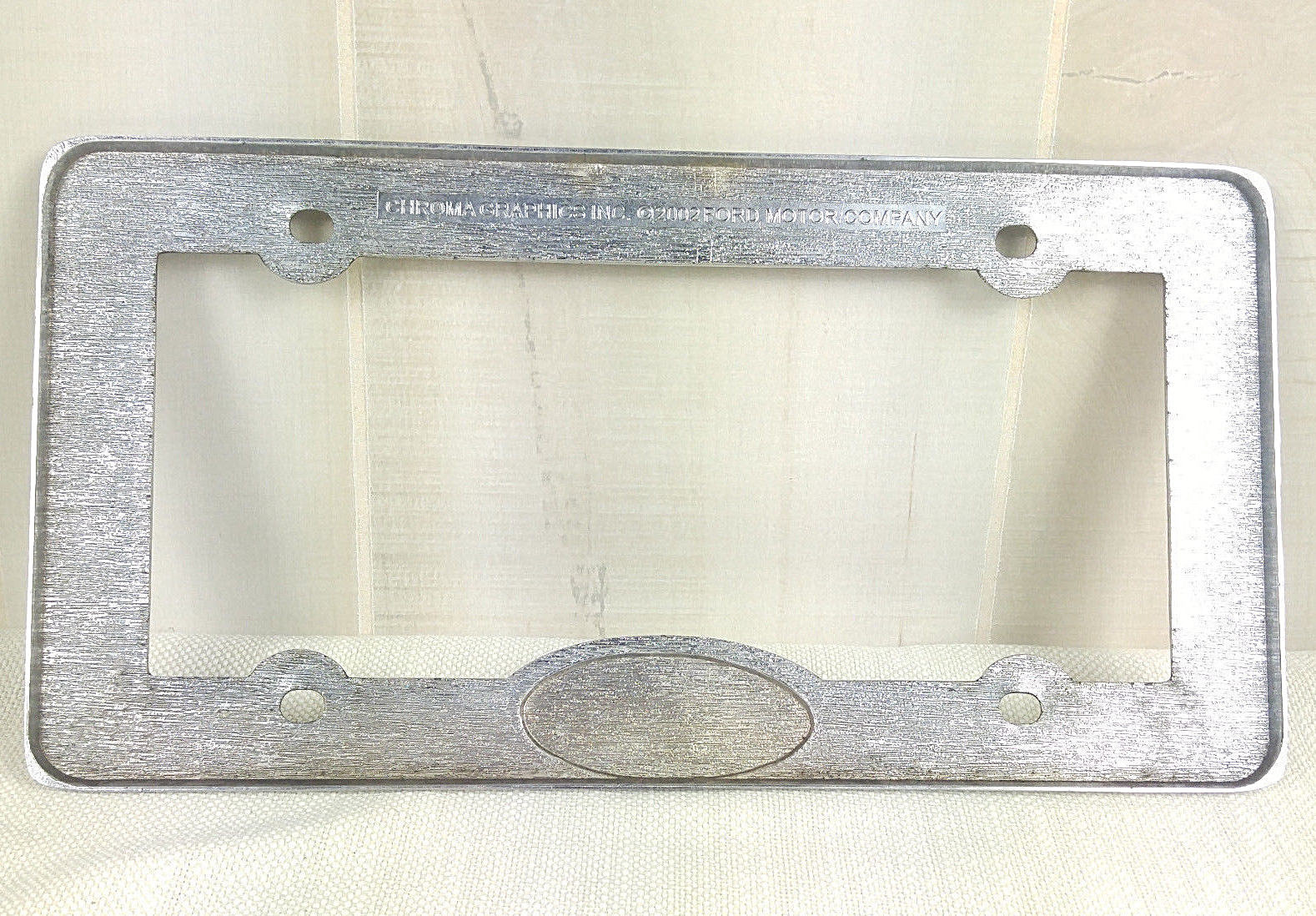 Vtg Ford License Plate Frame Chroma 2002 Ford Motor Company