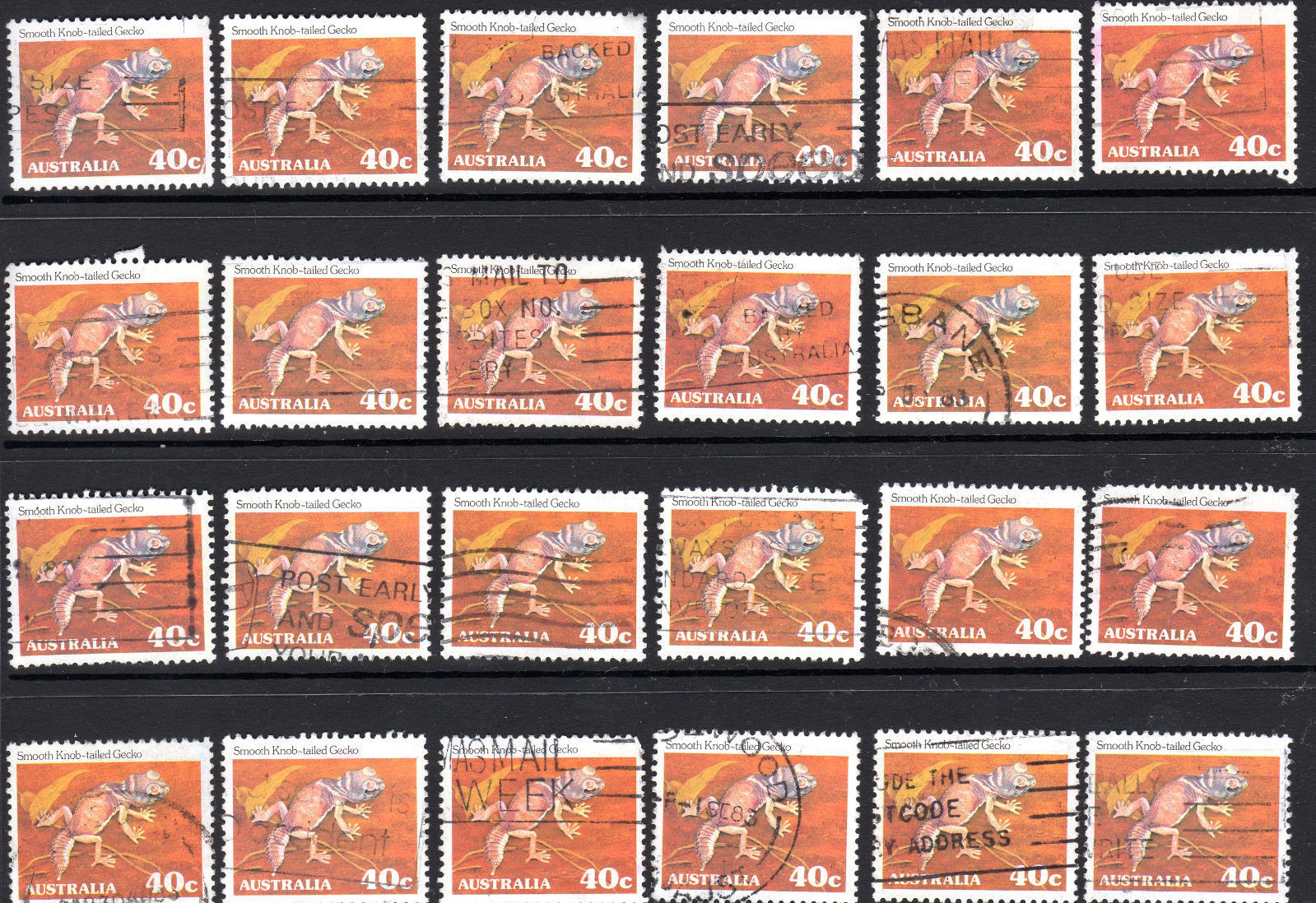 Used Reptiles Australian Stamp Plate Blocks & Multiples