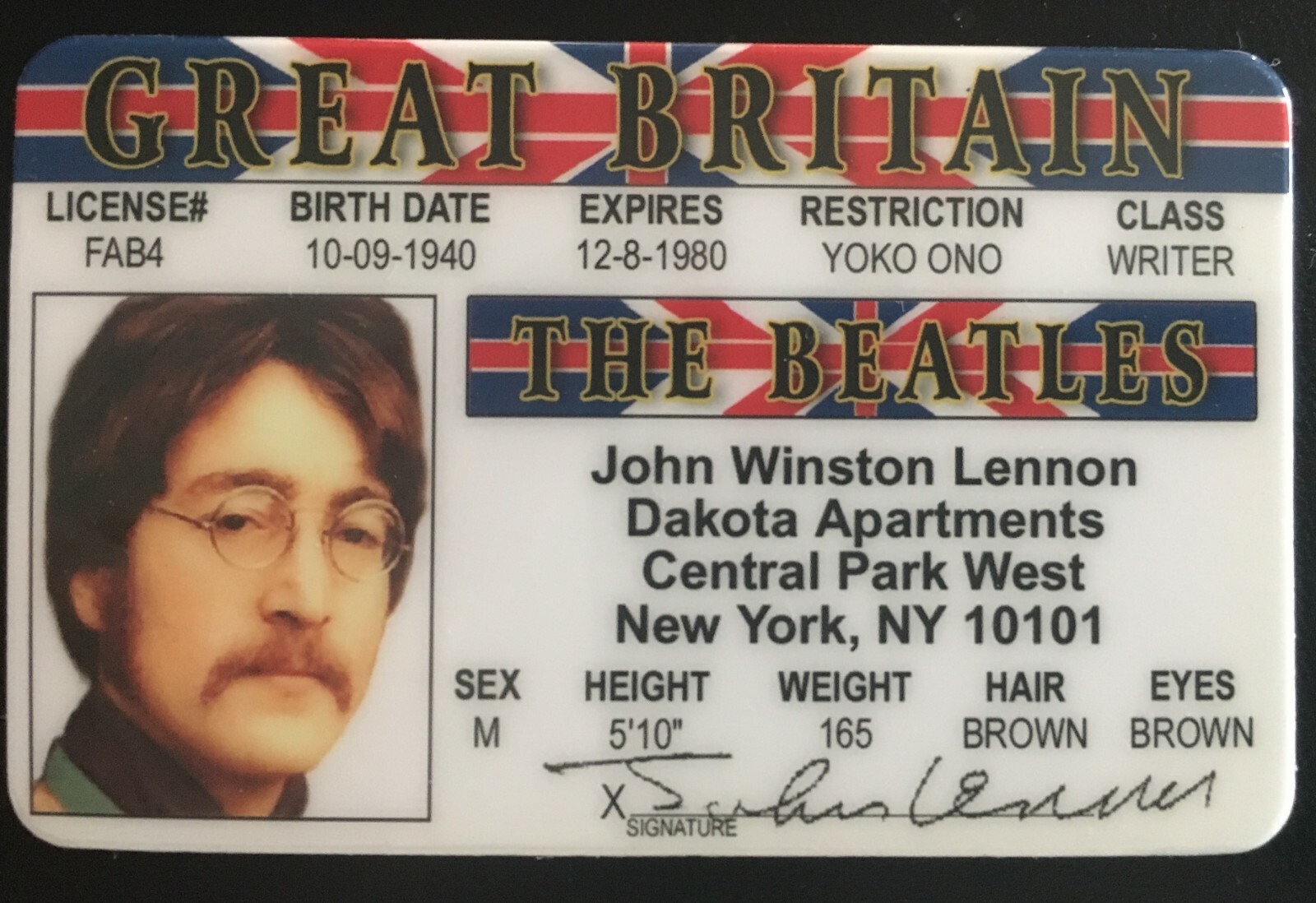 大感謝祭 John Lennon サイン入りポスターカード G1I22425si JOHN LENNON AND YOKO ONO SIGNED CALENDAR