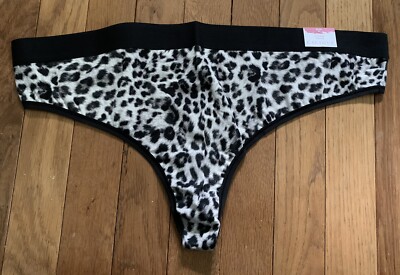 NEW Plus Size 18/20 Lane Bryant Cacique Cotton Thong Panty Cheetah Leopard Wide