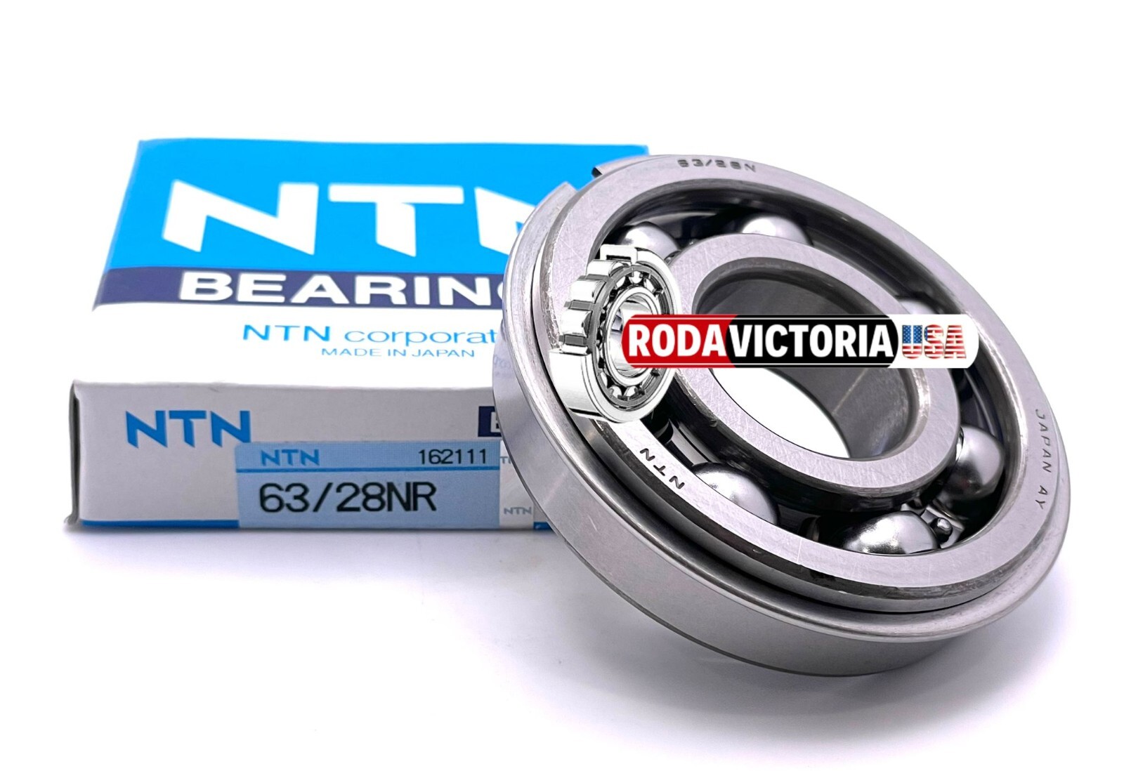 NTN JAPAN 63/28 NR BALL BEARING, OPEN + SNAP RING 28x68x18mm