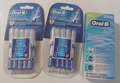 20 Oral-B Precision Clean Interdental Brushes & Oral B Super Floss