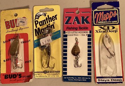 NOS Discontinued Set Of 4 Mepps Zak Panther Martin Bud s Spinners Fishing Lures