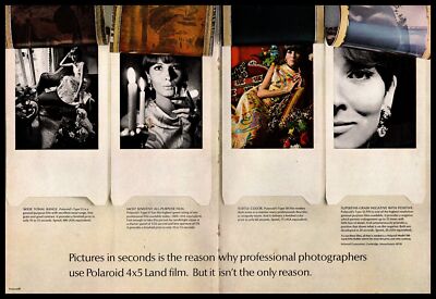 1967 Polaroid 4x5 Land Film Wide Tonal Range Superfine-Grain 2-Page Print Ad