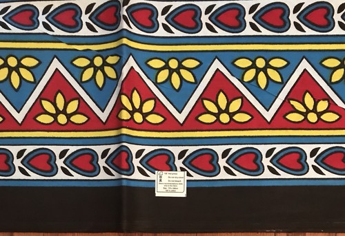 African Cotton Wrap Kanga Leso Sarong Size 42x124” Red White Yellow Blue Black