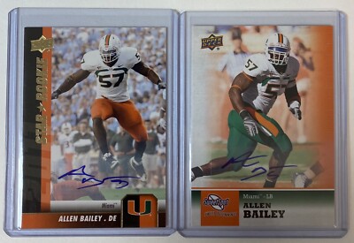 ALLEN BAILEY ROOKIE AUTO LOT 2011 Upper Deck Sweet Spot Star  'Canes Chiefs RC