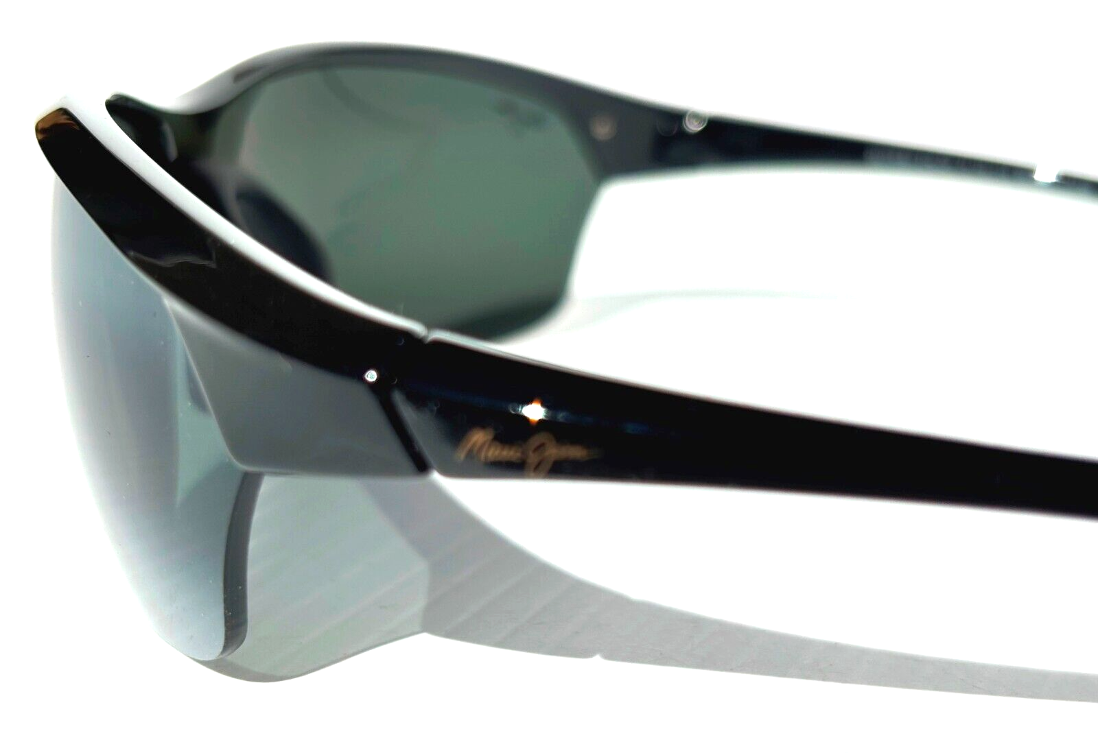 Pre-owned Maui Jim Hot Sands Gloss Black Polarized Neutral Grey Lens Sunglass 426-02 In Gray