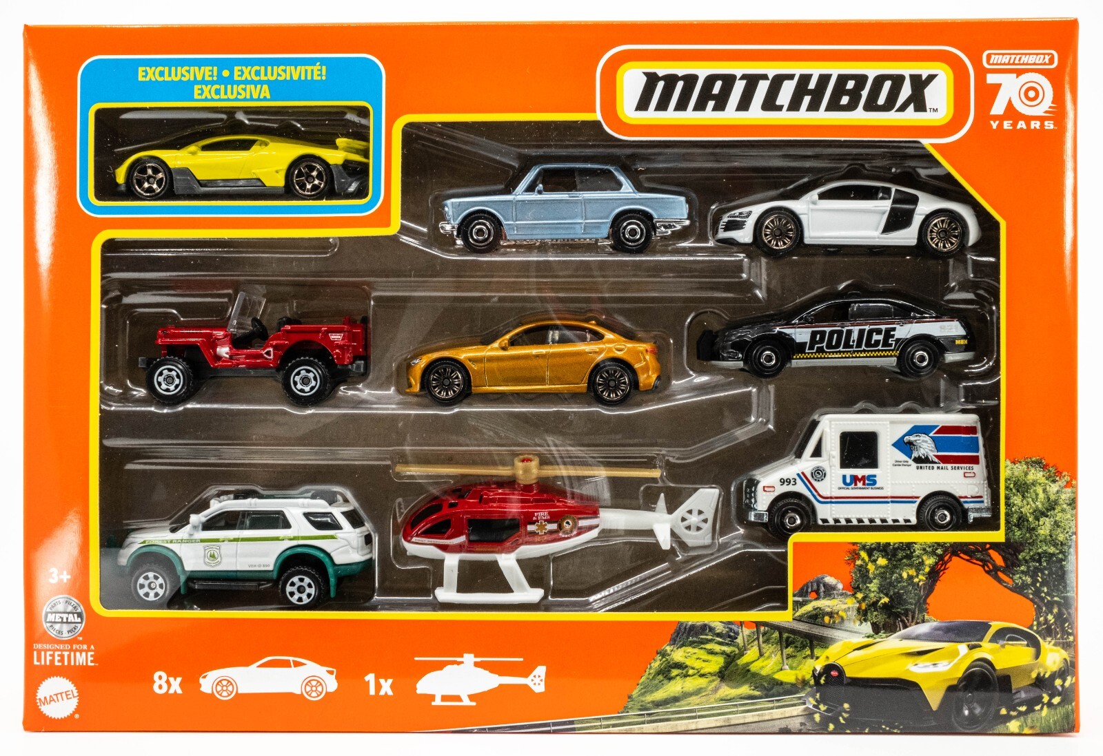 2023 Matchbox 9-Pack | Exclusive '18 Bugatti Divo YELLOW 2023 Matchbox 9-Pack | Exclusive '18 Bugatti Divo YELLOW