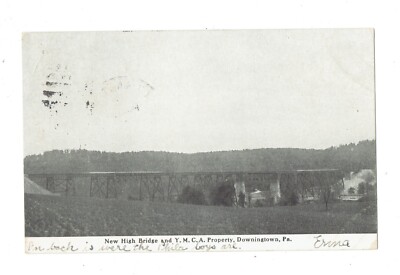 Vin Postcard (1)PA, Dowing Town New High Bridge/YMCA Property P 8/30/1906 (609)