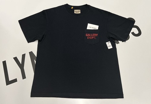 Gallery Dept. Faded Black / Red Logo Pocket Cotton T-Shirt