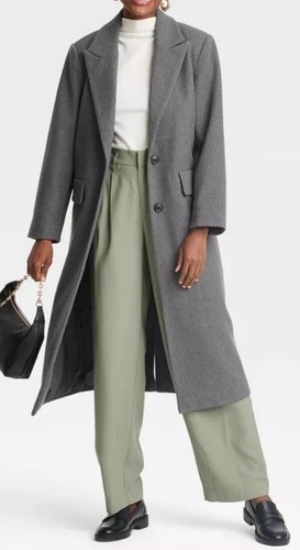 A New Day Women's Faux Wool Topcoat Gray XL | eBay