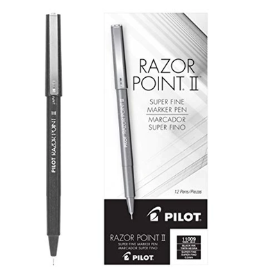 PILOT Razor Point II Fine Line Marker Stick Pens, Super Fine