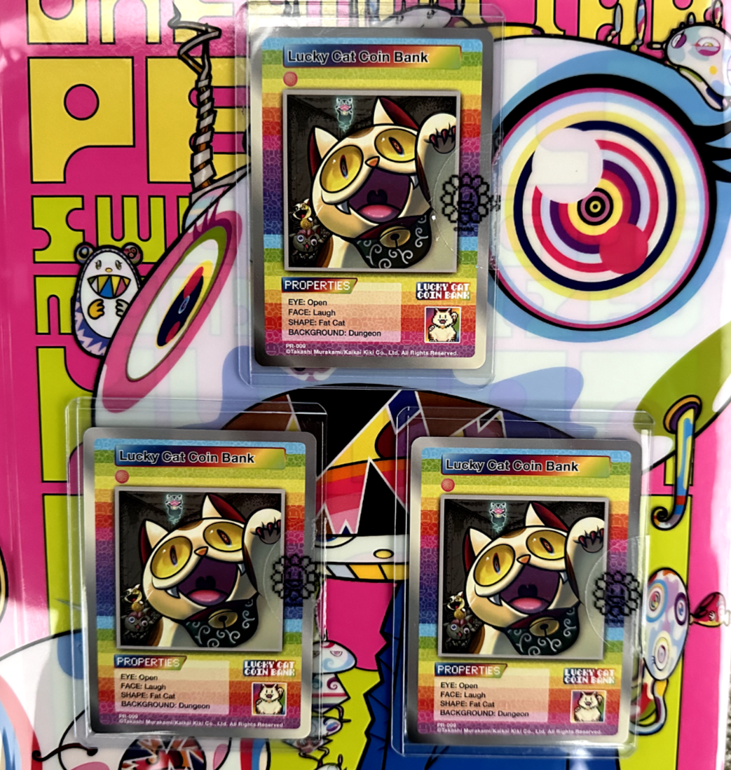 Takashi Murakami Card Lucky CAT Coin Bank SET OF 3 PR-009 Takashi Murakami Card Lucky CAT Coin Bank SET OF 3 PR-009