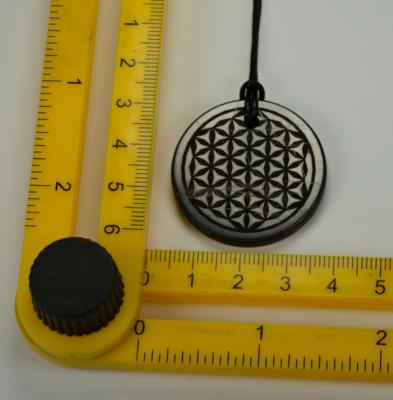 Shungite Emf Protection Necklace Flower of life Engraved Pendant Circle
