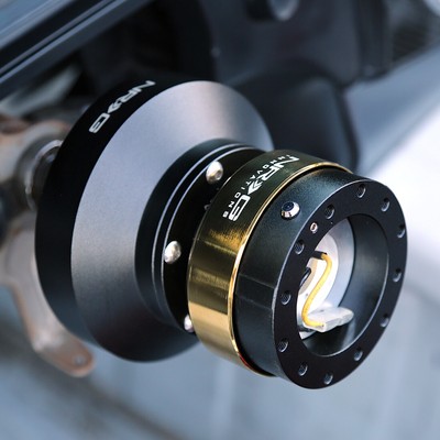 NRG STEERING WHEEL SHORT HUB+GEN 2.0 QUICK RELEASE BLACK FOR CIVIC EH PRELUDE BB