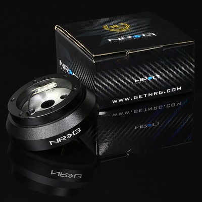 NRG 140H HUB+CARBON GEN 1.5 QUICK RELEASE+3"DISH LEATHER STEERING WHEEL BLACK