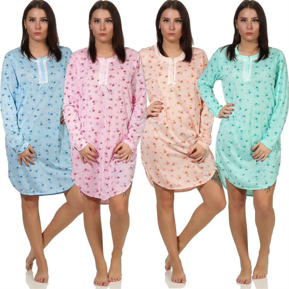 Damen Nachthemd Sleepshirt Nachtwäsche, M L XL XXL