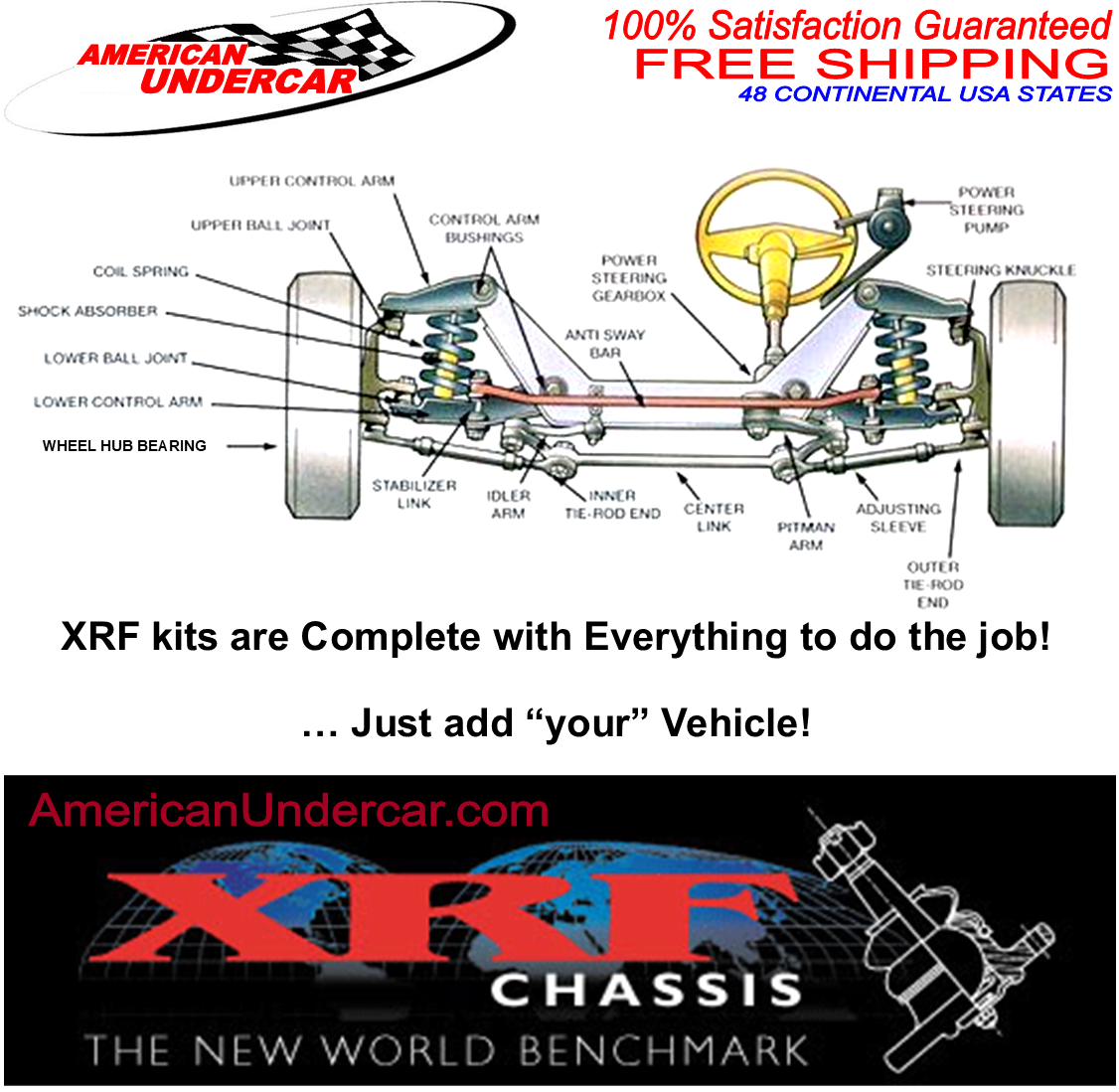 XRF Ball Joint Kit Ford 4x4 F250 F350 Super Duty Upper & Lower 92 - 19