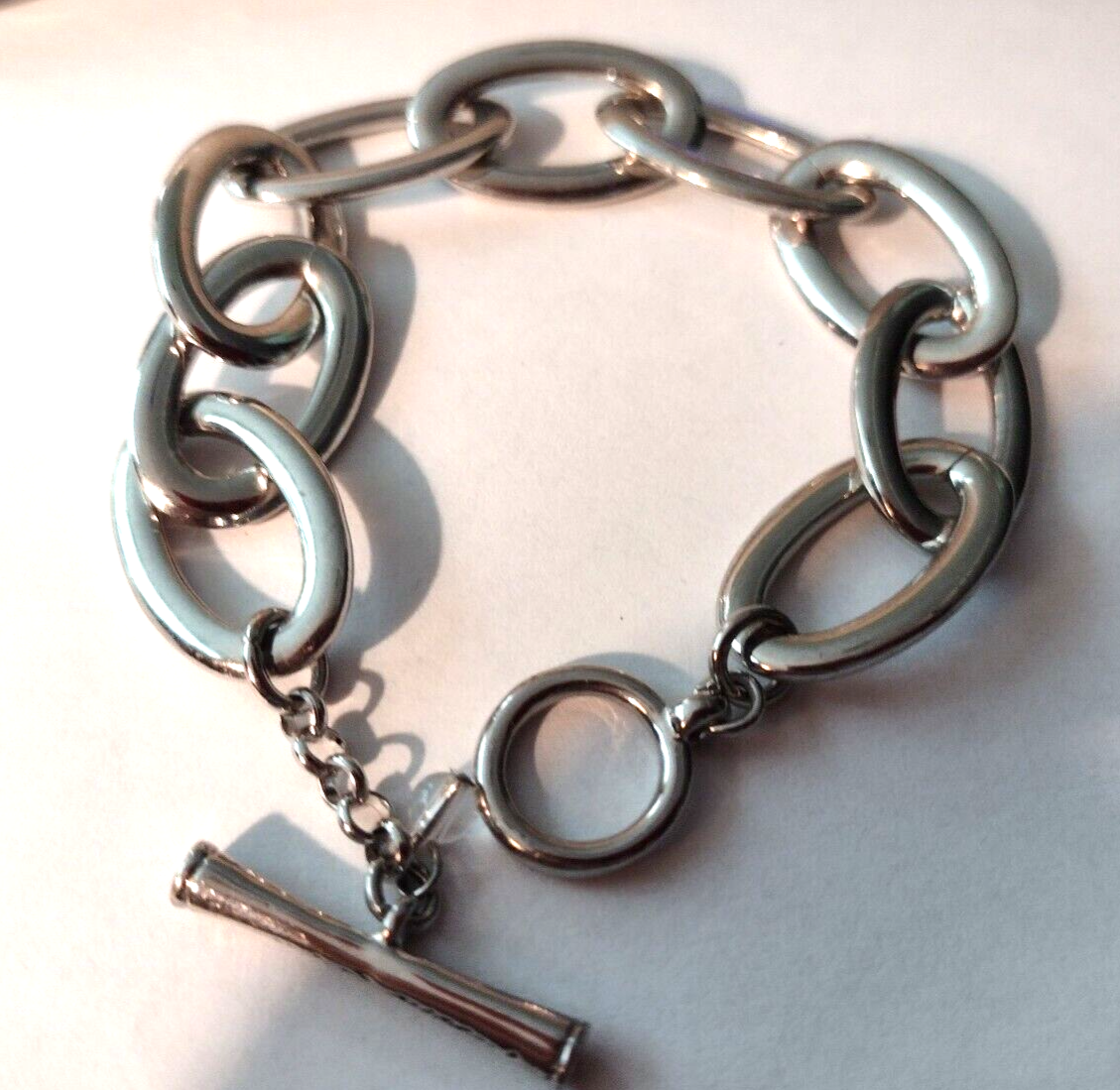 Kenneth Cole Large Link Silver Tone Bracelet eBay