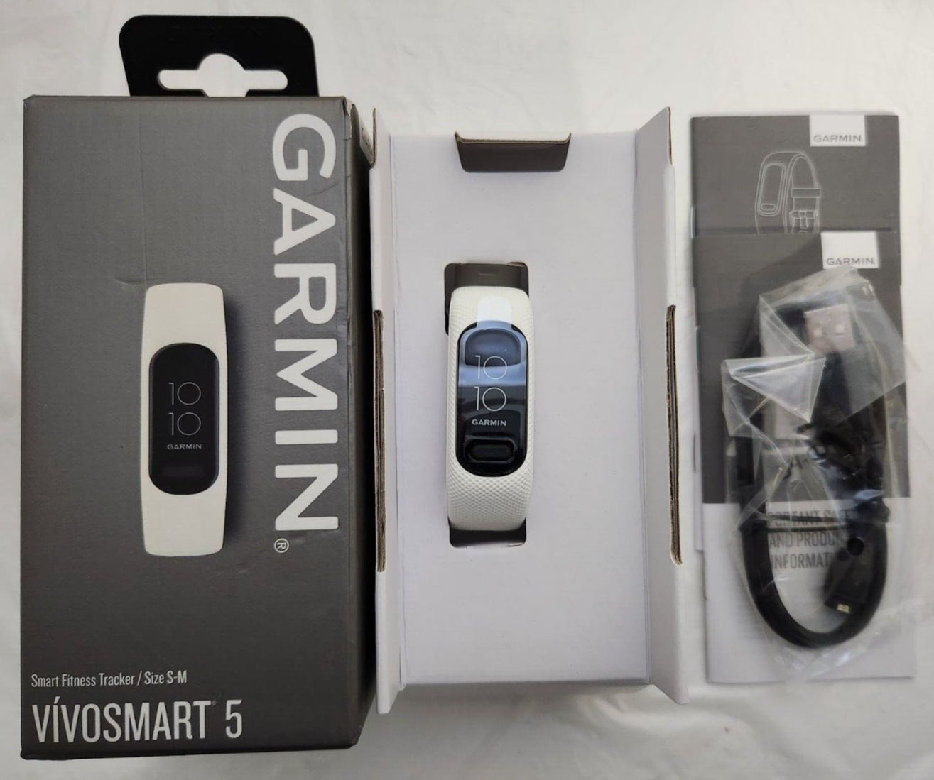 Garmin vivosmart 5 Smart Fitness Tracker Size S-M #010-02645-01 White | eBay Garmin vivosmart 5 Smart Fitness Tracker Size S-M #010-02645-01 White | eBay