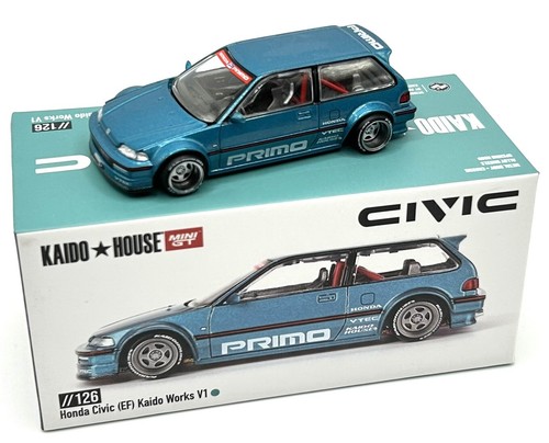 ミニカー KAIDO HOUSE LTDEDN HONDA CIVIC EFKANJO Mini GT x Kaido House 1:64 Honda Civic (EF) Kanjo V1 White