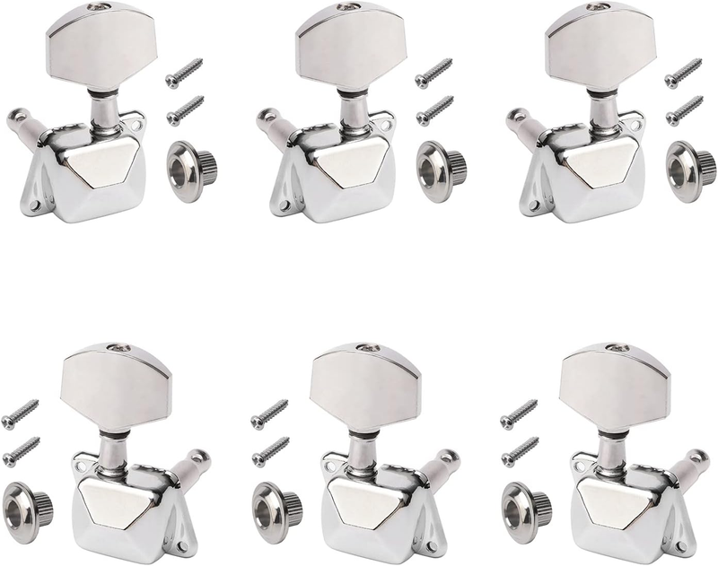 Chrome 3R 3L Semiclosed Tuning Pegs Machine Heads for Acoustic Guitar