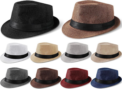 10 Pcs Fedora Hats for Men Women with Brim Unisex Newsies Hat Gangster Cap 1920S