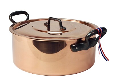 BAUMALU Kupfertopf 7,5 Liter = 28 cm lebensmittelecht verzinnt - Topf mit Deckel