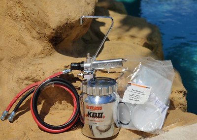 Devilbiss KB555 2 Quart Pressure Pot with Liner and 5' Spray Hose Set