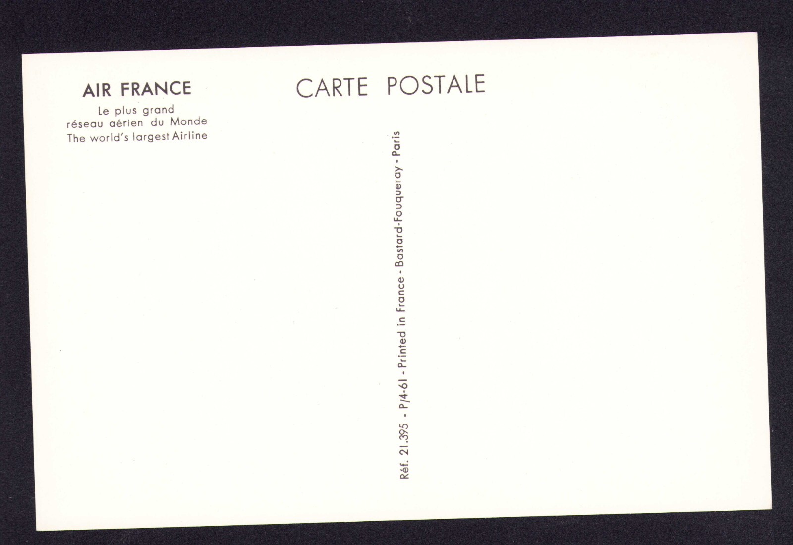 AIR FRANCE Original Postcard 1960s Aviation Poster Art JAPAN Travel