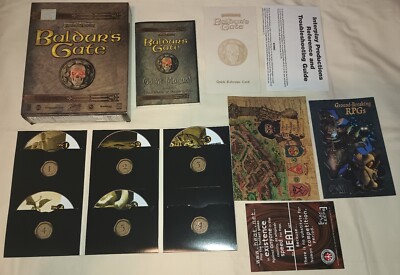 Baldur's Gate Forgotten Realms PC CD-ROM 1998 Big Box Complete 5 Discs Manual