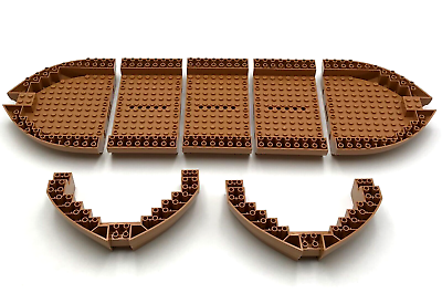 Lego New Large Medium Nougat Boat Hull Pirate Ship 3 Center Pieces
