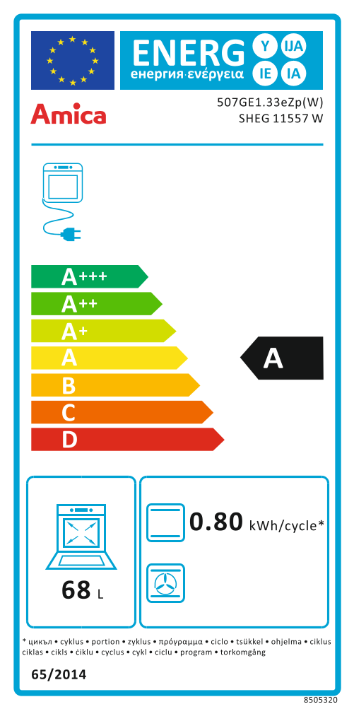 EEK:A auf einer Skala von A+++ bis D ist das Rating A