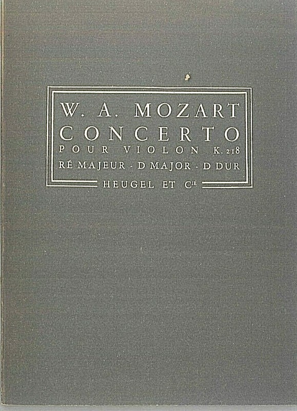 Partiture De Poche Mozart : Concerto Pour Violon ~ D Dur ~ K.V. 218