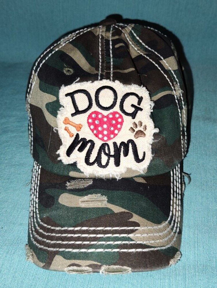NICE Kbethos Womens Camo Dog Mom Distressed Hat / Cap EXCELL