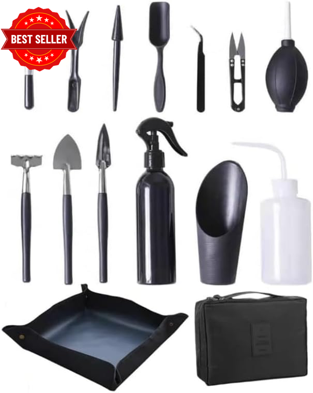 15 Pieces Succulent Plants Tools,Mini Garden Tool Set, Transplanting Tools Set,S