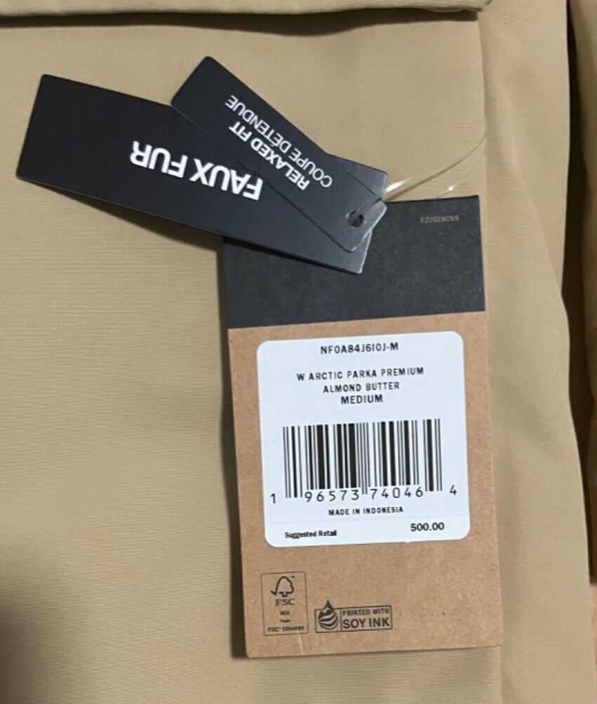 Pre-owned The North Face Arctic Parka Premium Coat Almond Butter $500 Women Sz Medium In Beige