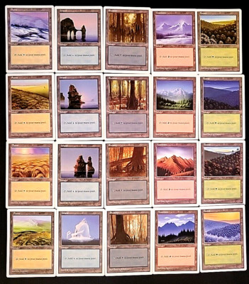 MTG 5TH EDITION COLLECTOR SET - ALL BASIC LANDS 1 OF EACH - LP EXCELLENT - 5EDCS