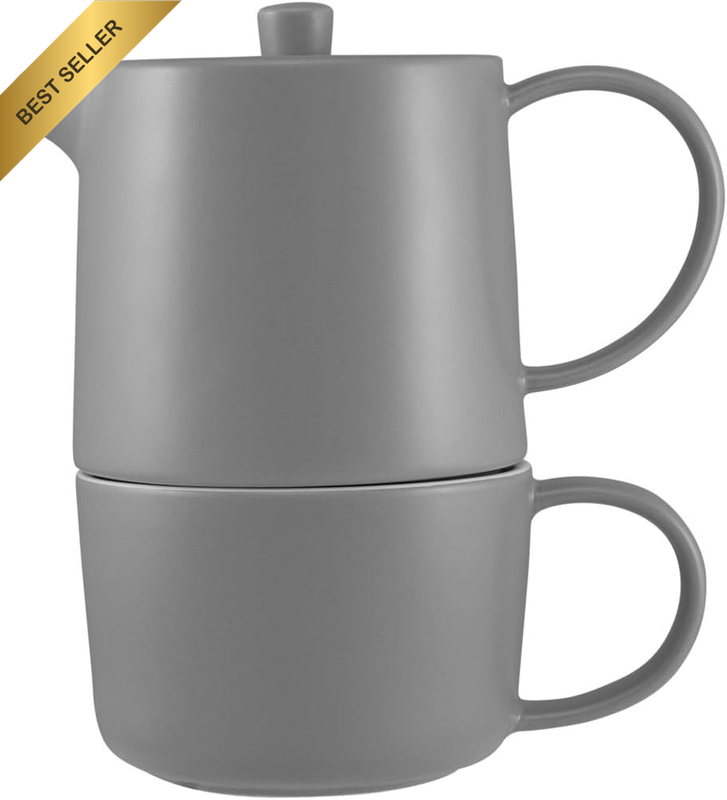 Cafe Life Tea for One with Infuser 450ML Grey Gift Boxed