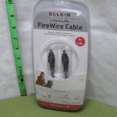 FIREWIRE CABLE computer 4-Pin to 4-Pin NWT camera & camcorder connection Belkin