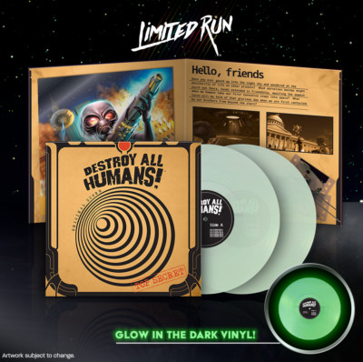 Destroy All Humans! Soundtrack Garry Schyman Vinyl Record Glows In The Dark! LRG