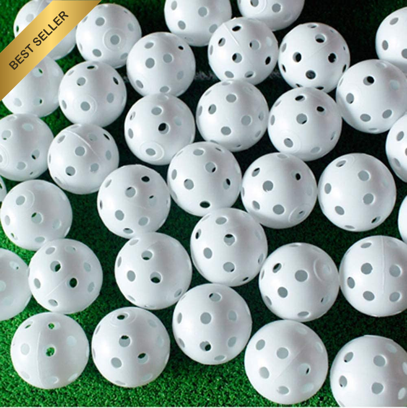 50 Pack Plastic Golf Training Balls 42 Mm Airflow Hollow Golf Balls for Indoor P