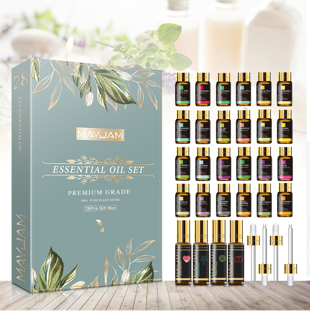 28PCS&times;5ml Essential Oils Sets Fragrances oil Gift Set Kit 100% Pure for Diffuser