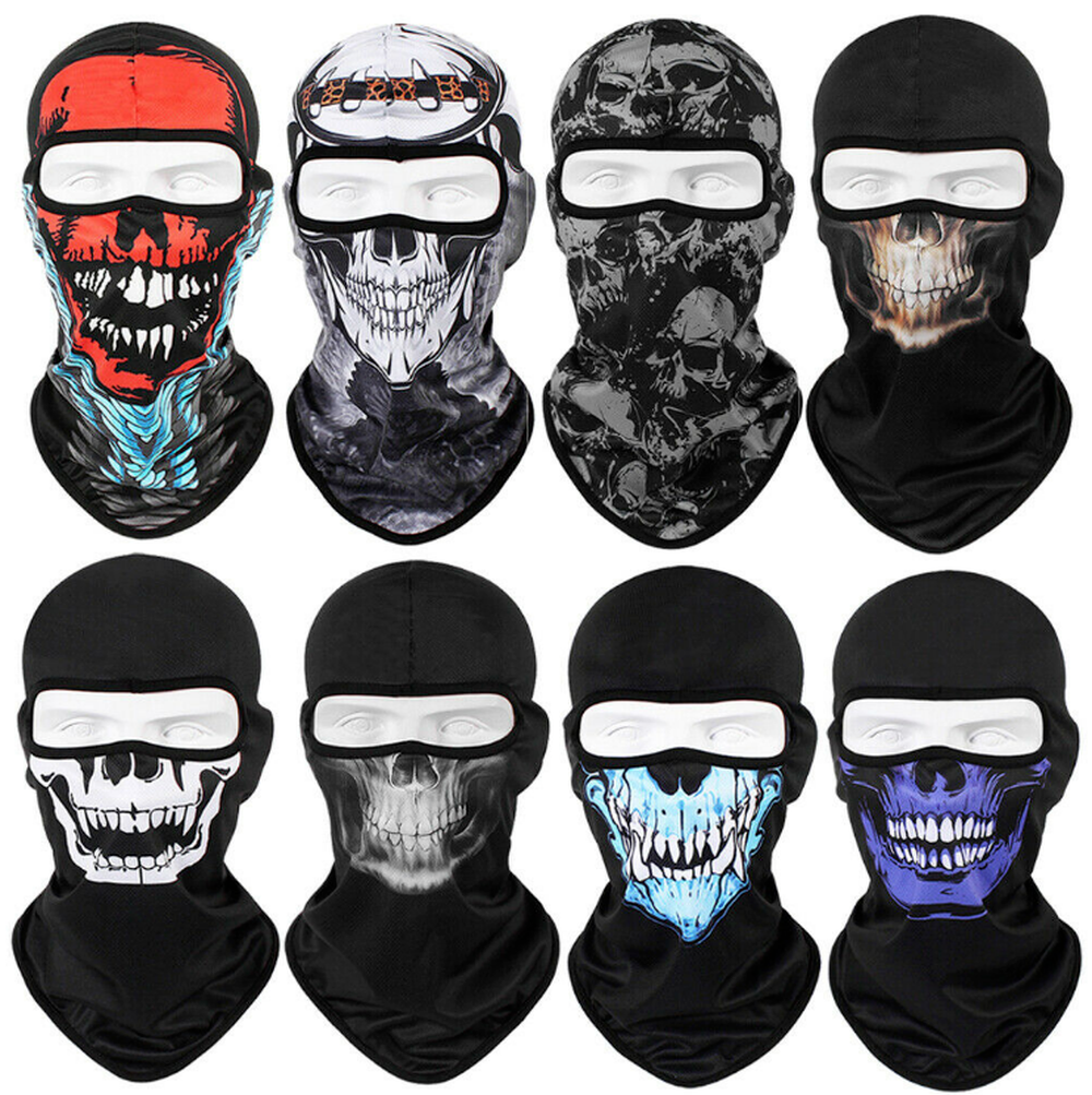 Balaclava Tactical UV Protection Skull Full Face Mask Ghost Printed Ski Sun Hood