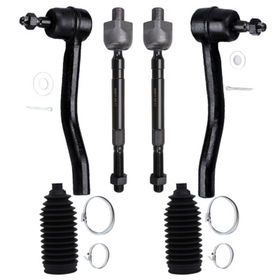 6pcs Front Inner and Outer Tie Rod Ends For Nissan Maxima 3.5L 2009-2014