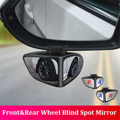 2X 360° Car Blind Spot Mirror Rotation HD Glass Adjustable for Parking Reversing