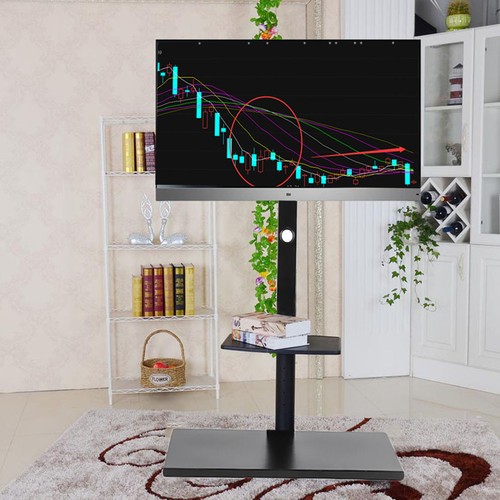 UNHO Cantilever TV Free Stand with Mount Bracket Tempered Glass for 32 up to 65"