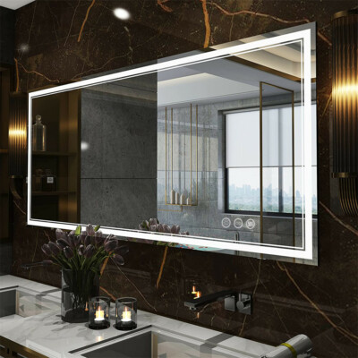 41'' Bathroom Lighted LED Mirror Vanity Makeup Anti-fog Touch Switch Wall Mounted