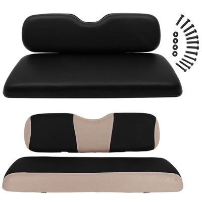 Fits E-Z-GO ST ST Sport Rear Golf Cart Cushion Set With Light Brown Cover