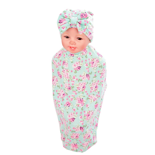 Hcside Newborn Infant Baby Swaddle Cotton Bath Towel Receiving Blankets Floral